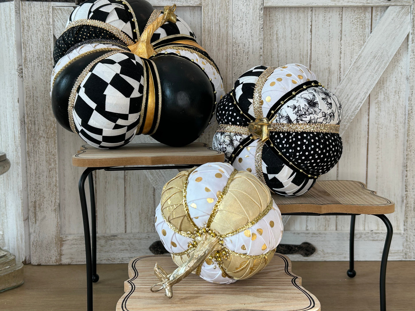Create B/W Pumpkins in the Style of MacKenzie Childs