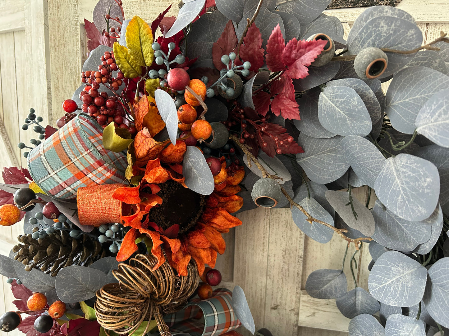 Wreath for Sale - Fall The Full Splendor of Blues Wreath