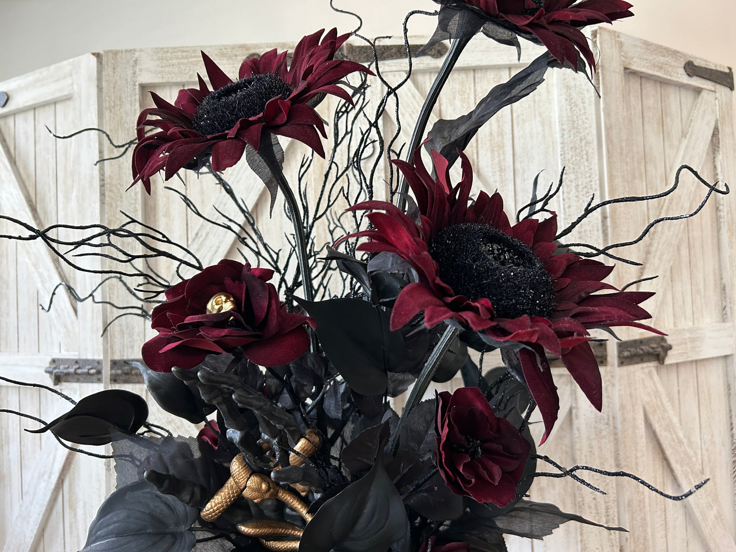 Arrangement for Sale - Halloween Dark Sunflowers