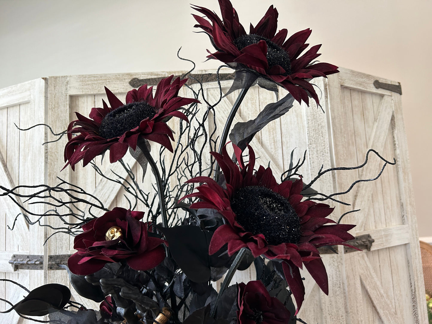Arrangement for Sale - Halloween Dark Sunflowers