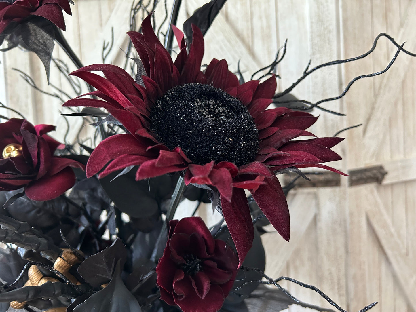 Arrangement for Sale - Halloween Dark Sunflowers