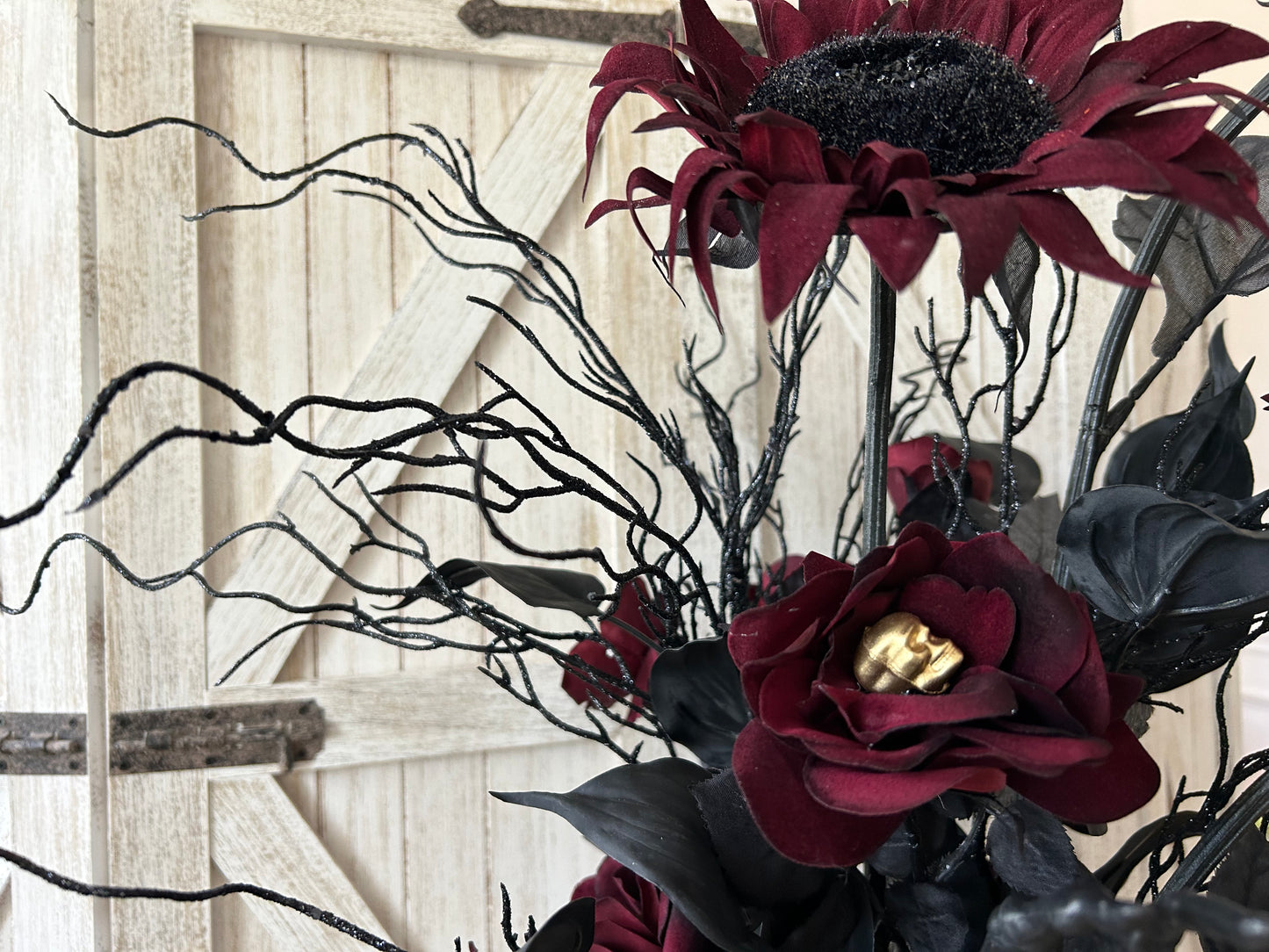 Arrangement for Sale - Halloween Dark Sunflowers