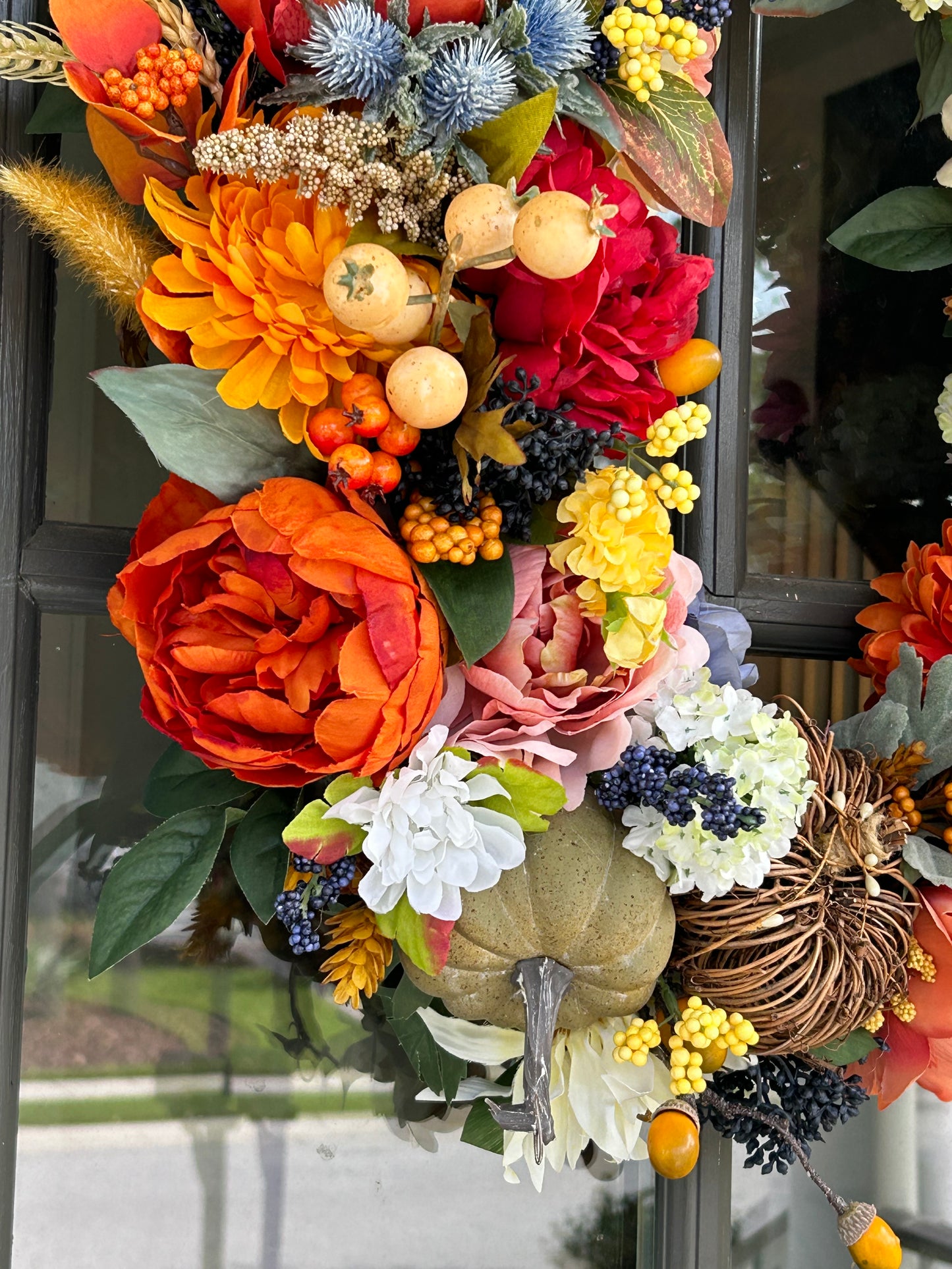 Wreath for Sale - Fall 18" Grapevine Floral All Fall Colors Wreath