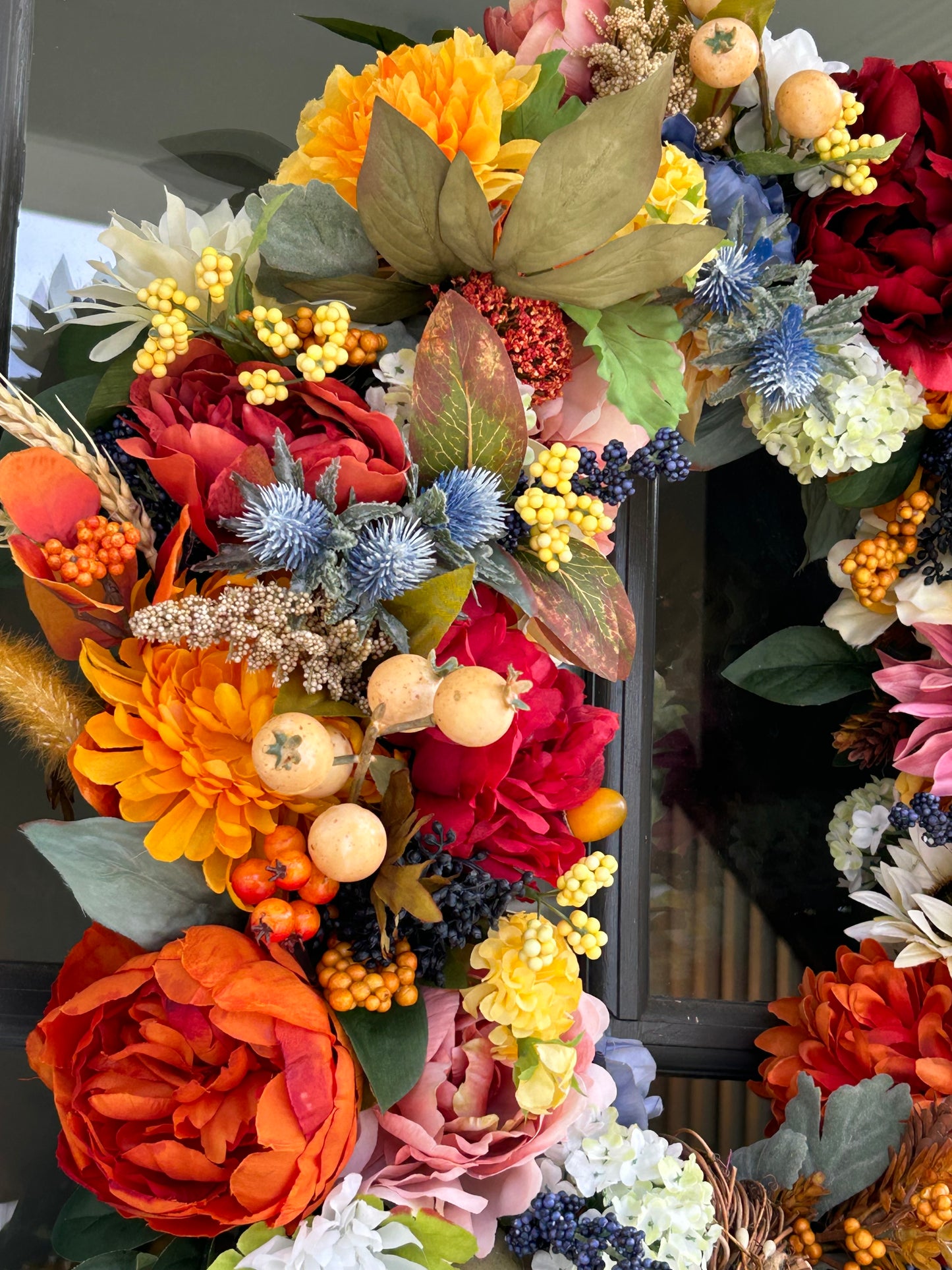 Wreath for Sale - Fall 18" Grapevine Floral All Fall Colors Wreath