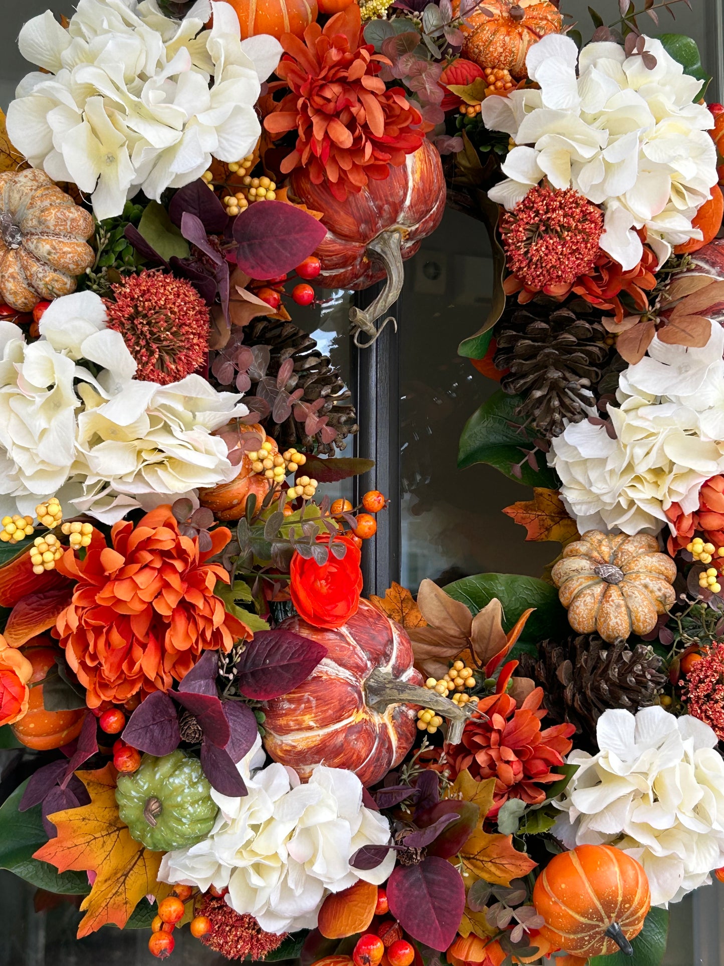 Wreath for Sale - Fall Full Floral Wreath with Pumpkins