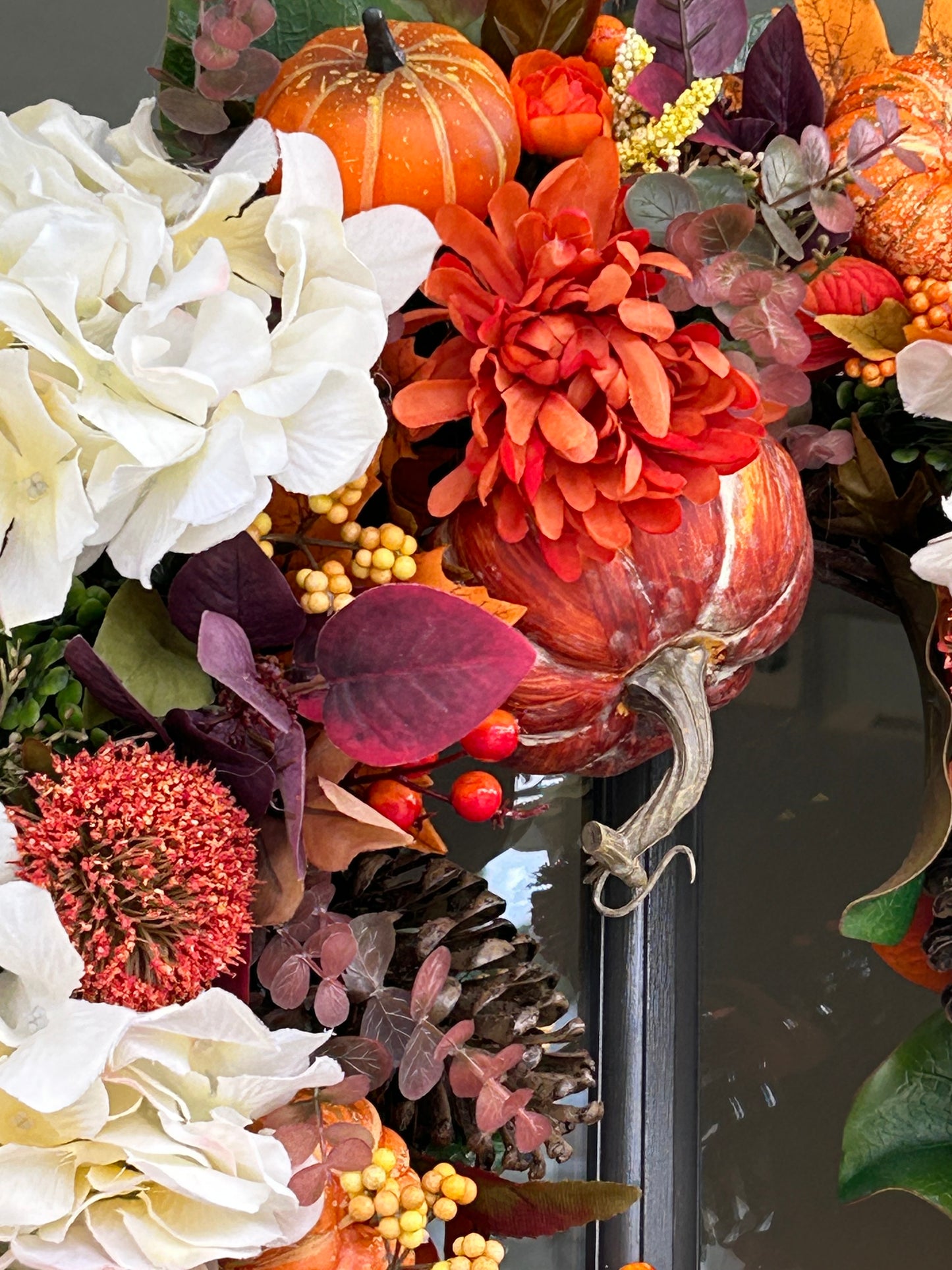 Wreath for Sale - Fall Full Floral Wreath with Pumpkins