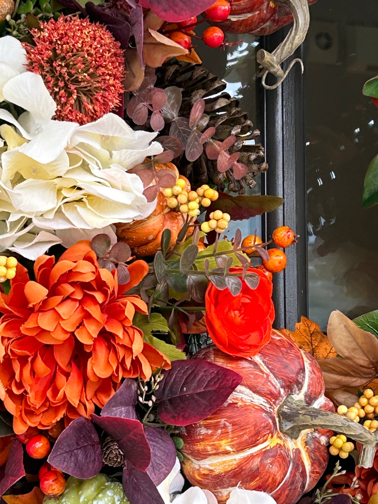 Wreath for Sale - Fall Full Floral Wreath with Pumpkins