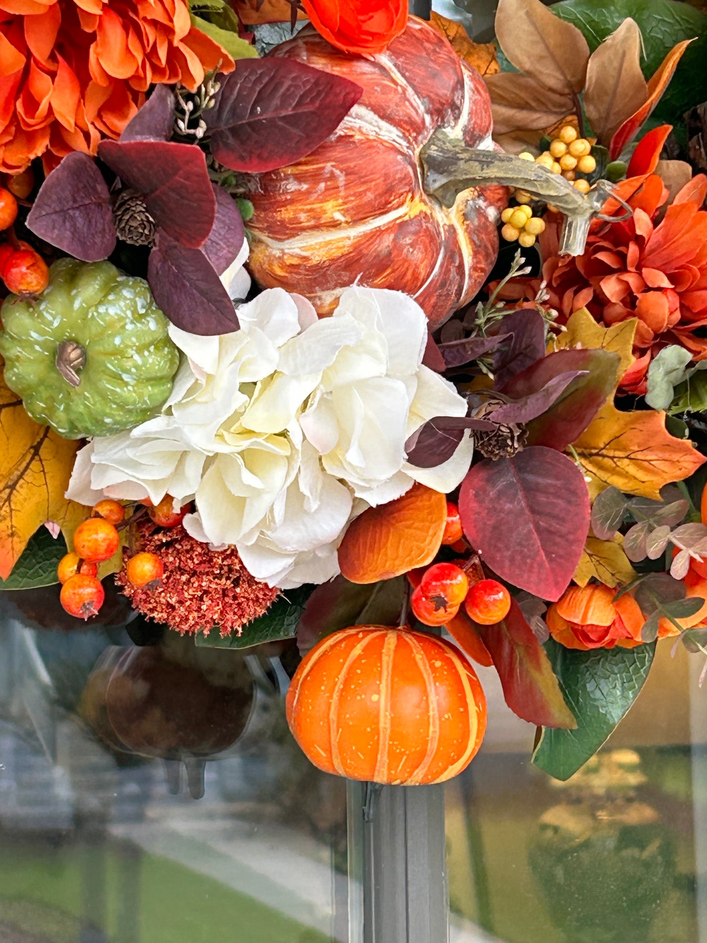 Wreath for Sale - Fall Full Floral Wreath with Pumpkins