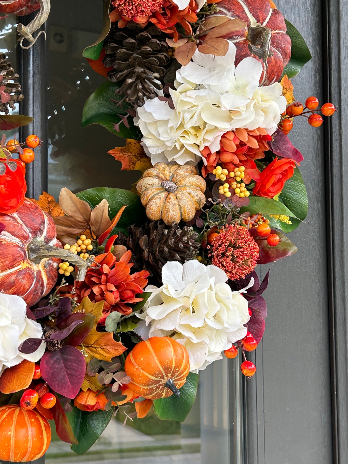 Wreath for Sale - Fall Full Floral Wreath with Pumpkins