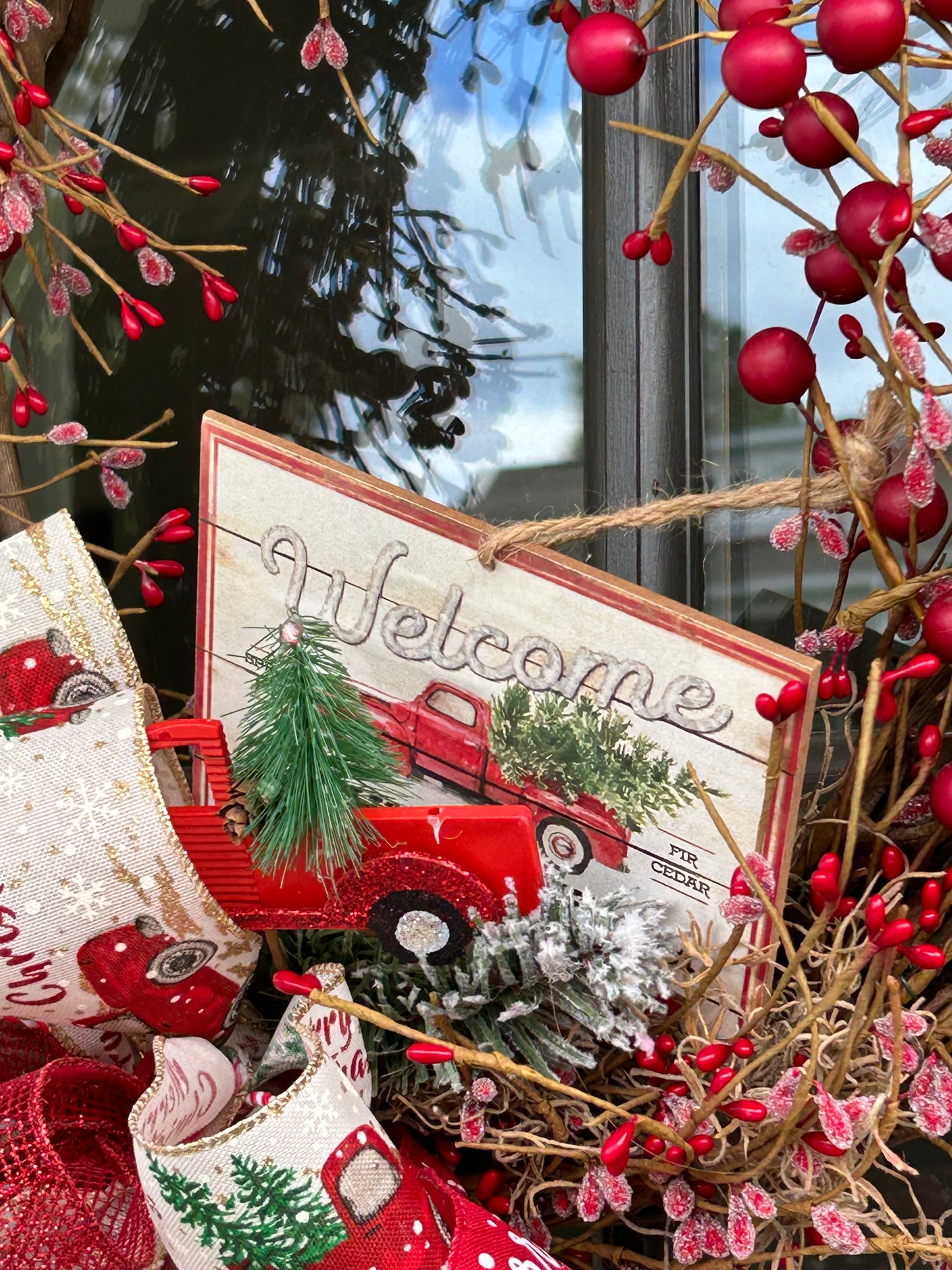 Wreath for Sale - Christmas Red Berry Wreath on 18" Grapevine