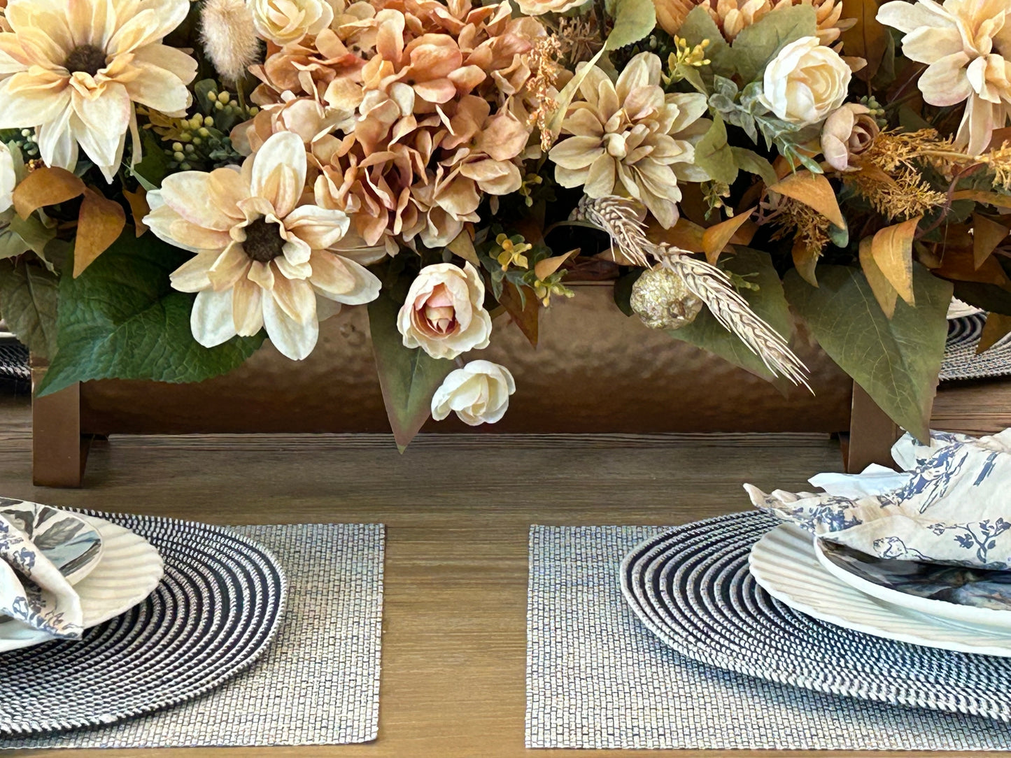 Arrangement for Sale - Fall Neutrals in a Low Copper Container