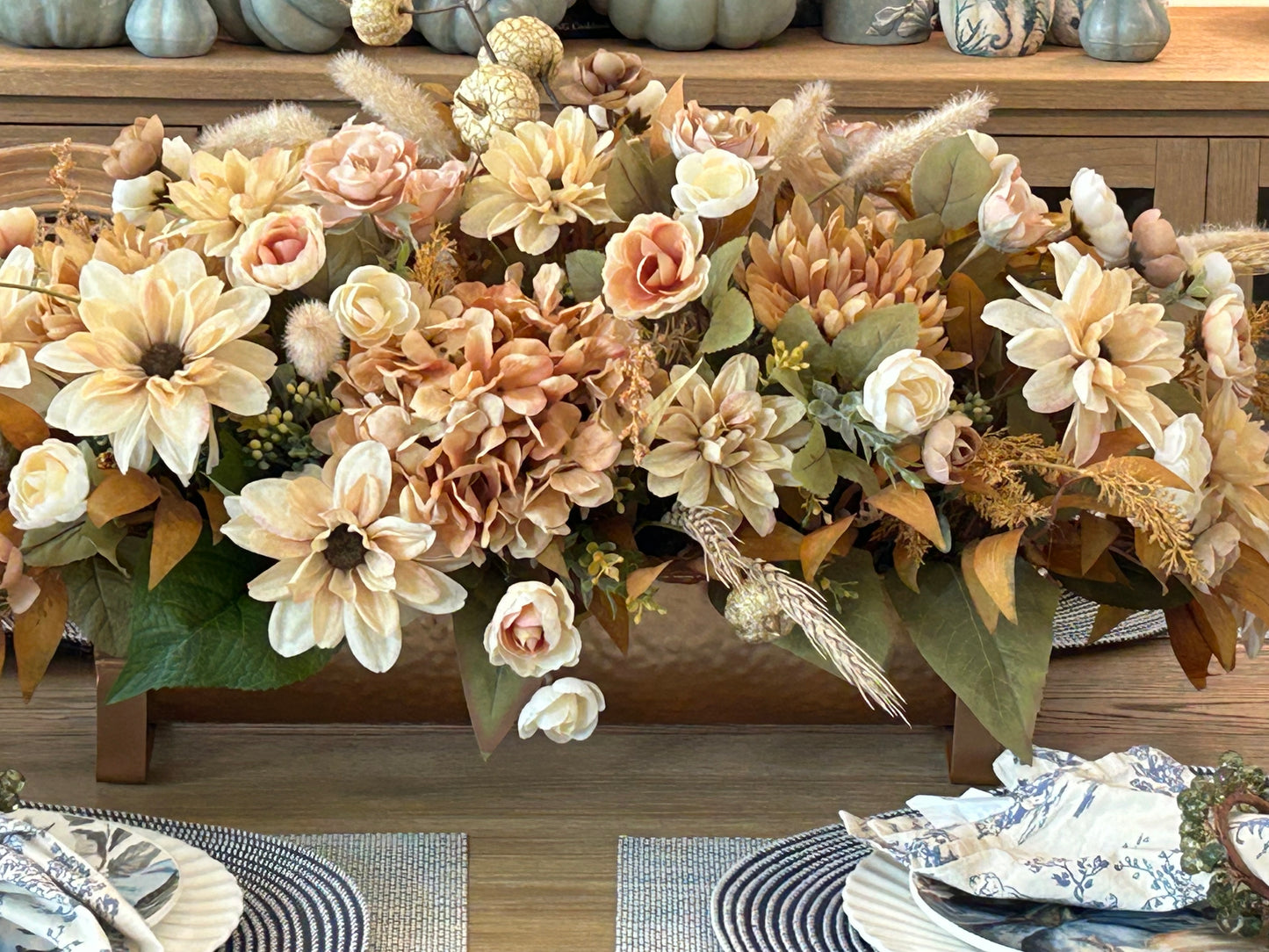Arrangement for Sale - Fall Neutrals in a Low Copper Container