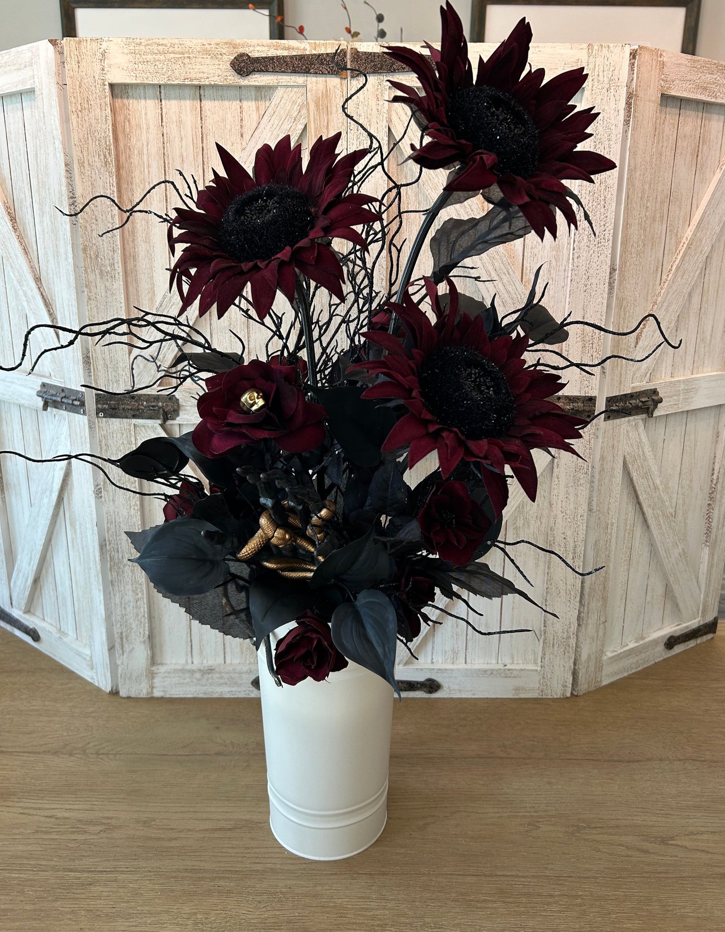 Arrangement for Sale - Halloween Dark Sunflowers