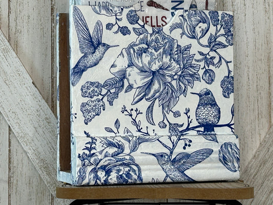 Hostess Gift - Blue and White Napkin Holder w/Coastal Napkins