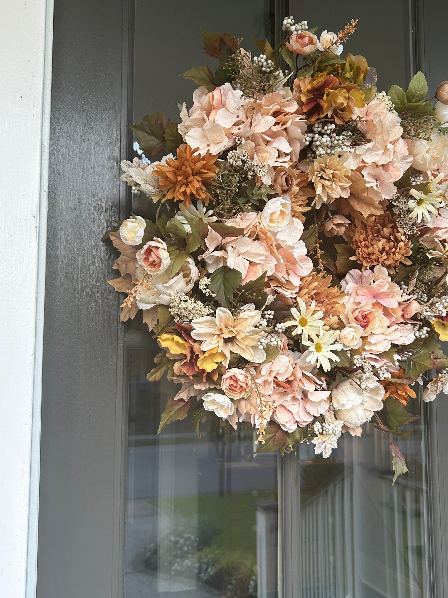 Wreath for Sale - Fall Wreath in Soft Pinks and Golds