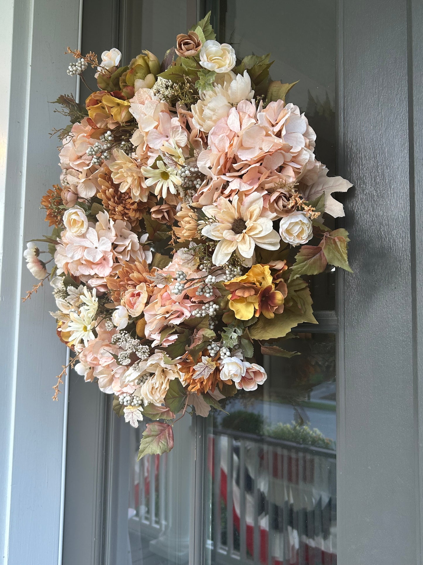 Wreath for Sale - Fall Wreath in Soft Pinks and Golds