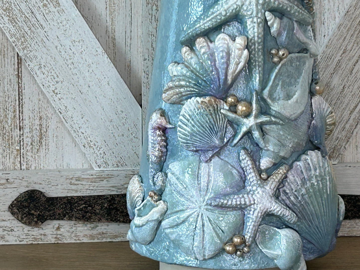 Hostess Gift - Turquoise Resin Shells Christmas Tree