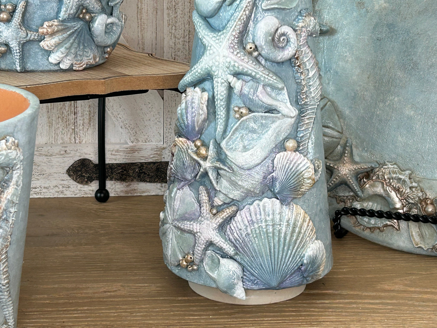 Hostess Gift - Turquoise Resin Shells Christmas Tree