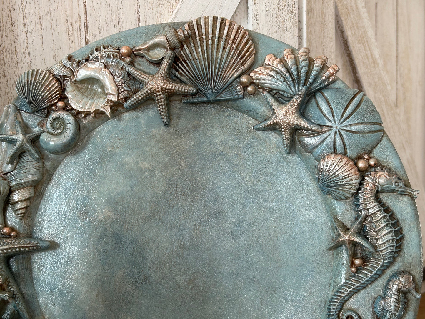 Hostess Gift - Turquoise Resin Shells Plate